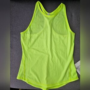NWT. Lululemon, size 6, neon yellow, base pace tank